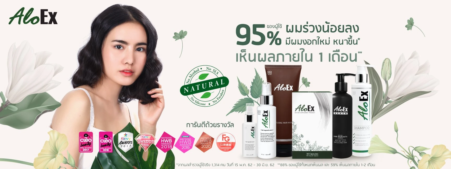 95% less hair fall