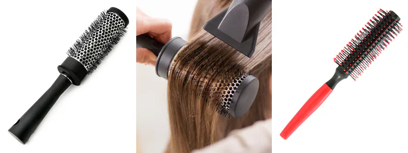 Use a round brush — metal-core round brush